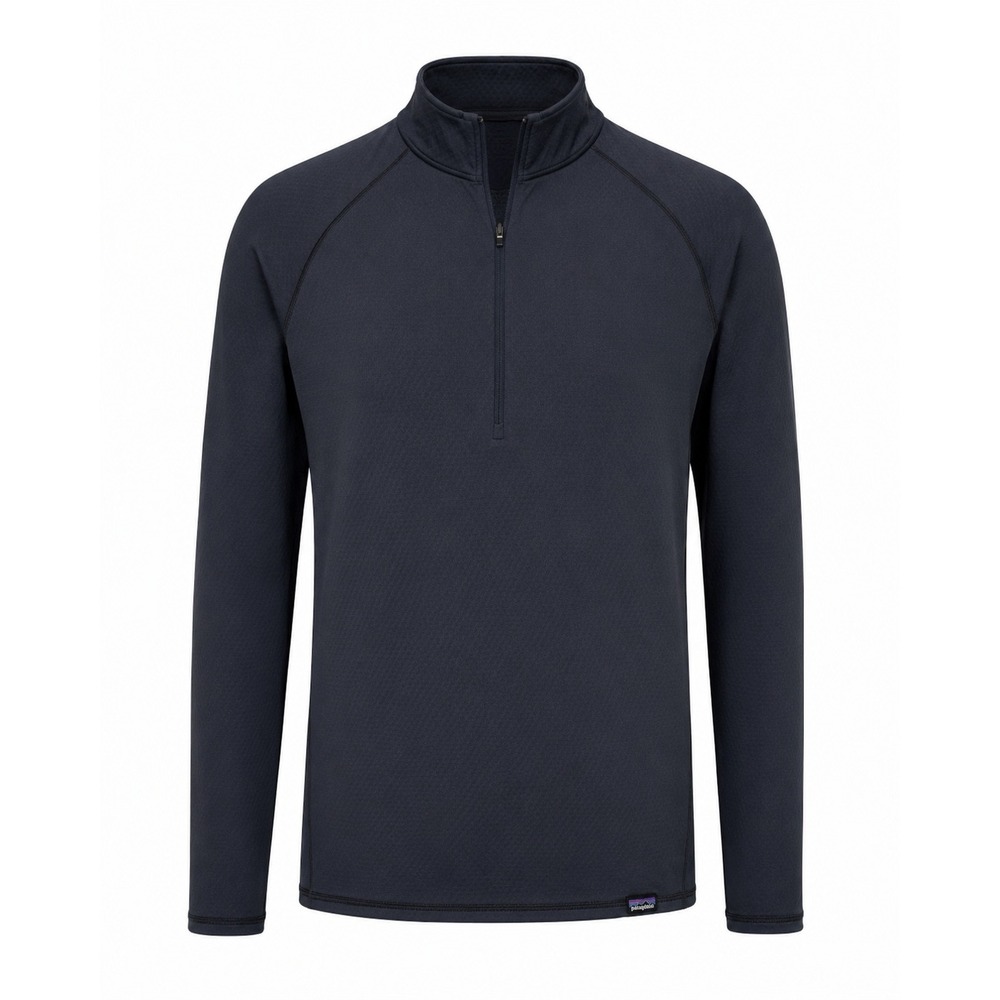Patagonia Mens‎ Capilene Midweight Quarter Zip Baselayer Black Grey Medium 44447